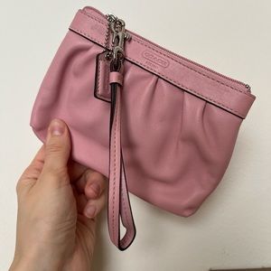 Coach Pink Leather Wristlet